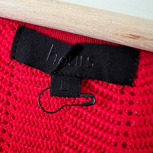 NWOT Revolve h:ours Cora Women's Blouse Top Shirt Cutout Bright Red Large Tie - Picture 5 of 8